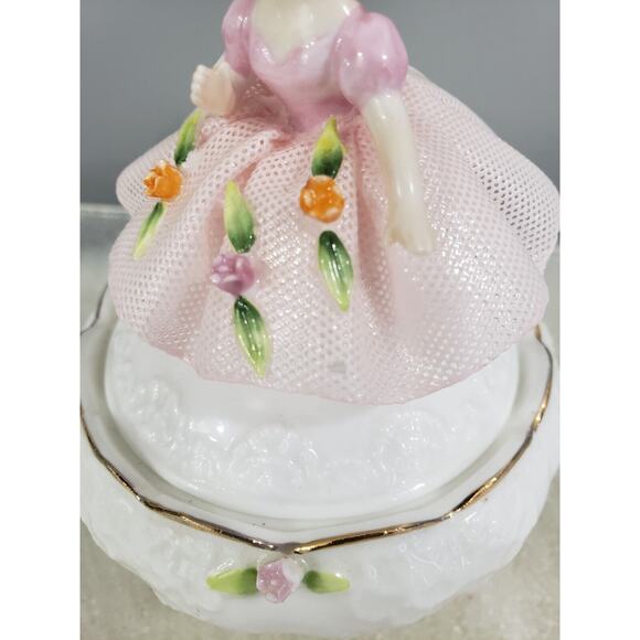 RARE Vintage 1975 Maruri‎ Masterpiece Bone China Girl Trinket Box Enesco Ballet - Picture 3 of 9
